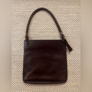 Vintage RL Ralph Lauren Slim Leather Shoulder Bag with Braided Shoulder Strap